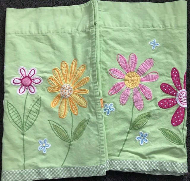Two 2 Pottery Barn Kids Daisy Garden Window Valances Panels