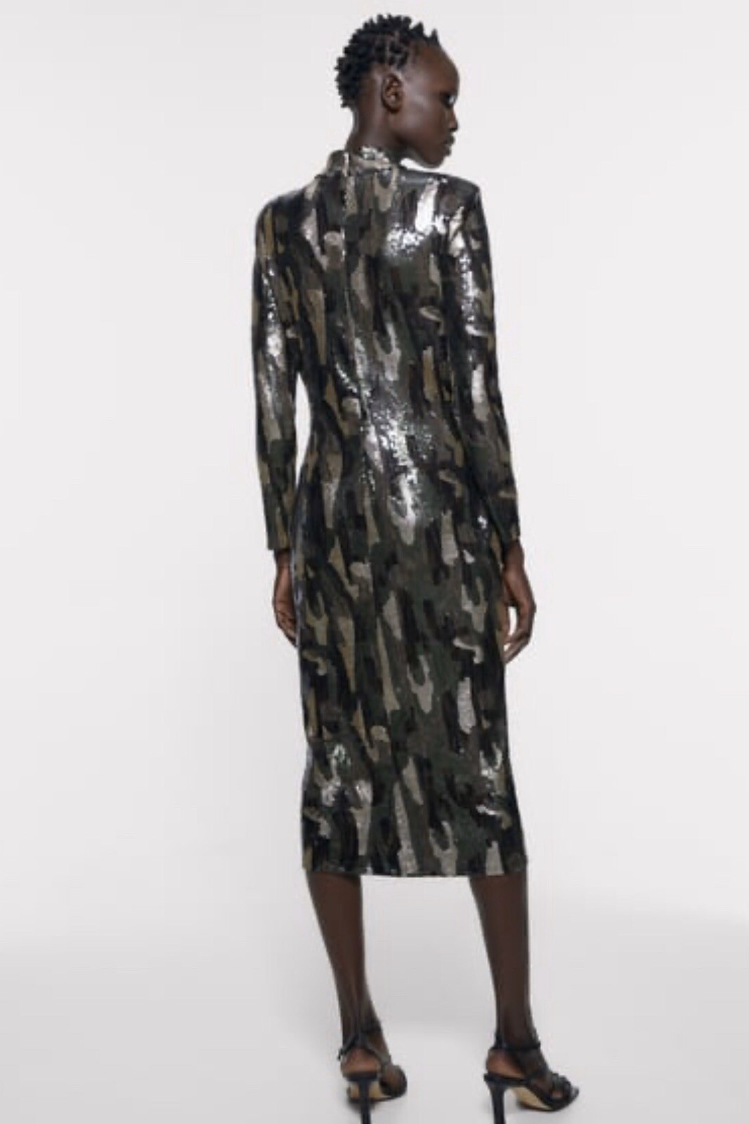 NWT Zara Animal Print Sequin Dress Size Small image 5