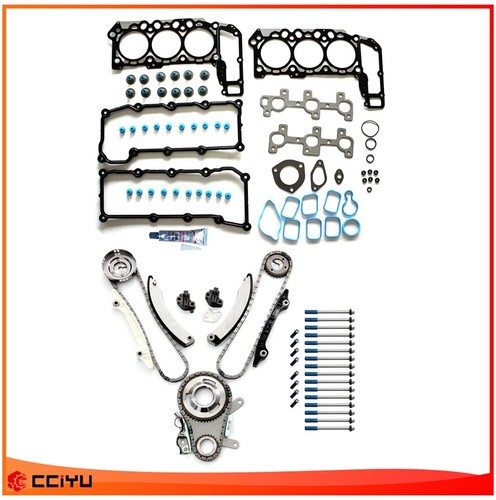 Timing Chain Kit Head Bolts Gasket Set For 3.7 02-03 Dodge Ram Jeep Liberty 1500