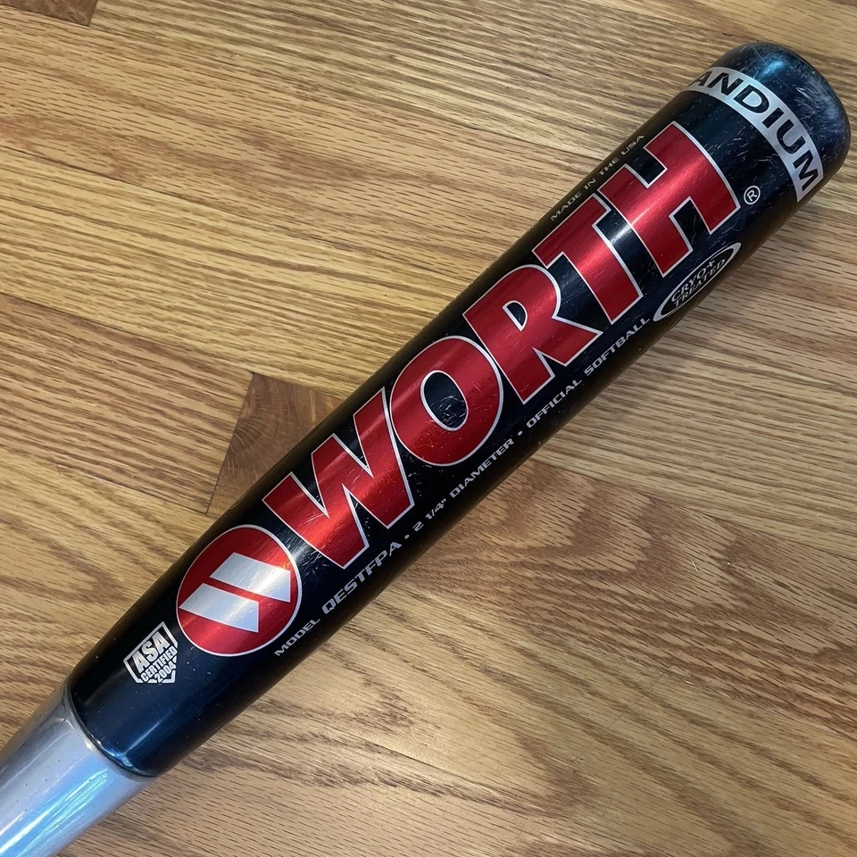 Taco de softbol WORTH Quad EST Max 33 polegadas/25 oz certificado ASA 2 1/4" QESTFPA - Imagem 3 de 4