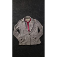 Banana Republic Womens Knit Blazer Navy White Striped Single Button Jacket Small