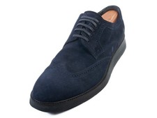 Vince Blue Textured Suede Derby Shoes 33890