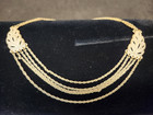 Trifari Crown White Enamel Leaf & Chains Necklace Dainty Vintage 1960's 15" — photo 1