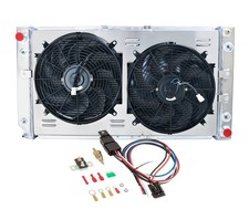 Aluminum Radiator 3 Row Downflow Dual Fan Shroud Thermostat Kit 5.7 V8 1994-1996