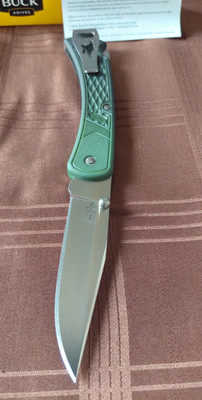 Buck 110 Slim BOS S35vn Super Steel Blade Custom Green Gradient Made In U.S.A.