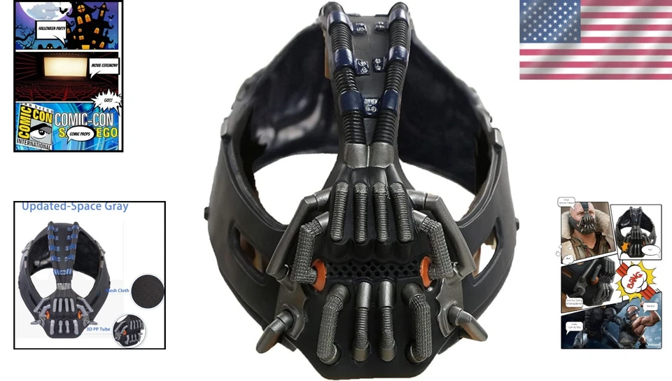 Máscara de Halloween Bane Cosplay Disfraz Máscara Adulto Hombre Vestido Elegante Accesorios Foto 2 de 4