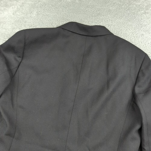 Vintage Lauren Ralph Lauren Blazer Womens 12 Black Wool Crest Patch Logo Wool - Picture 10 of 15