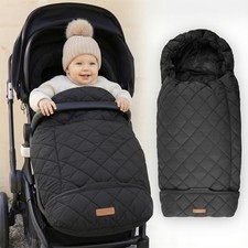 Warm and Cozy Winter Stroller Cover for Baby - Waterproof Bunting Bag Black
