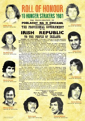 Ehrenrolle Hungerstreikende Poster Proklamation der Republik Irland 40x60 cm