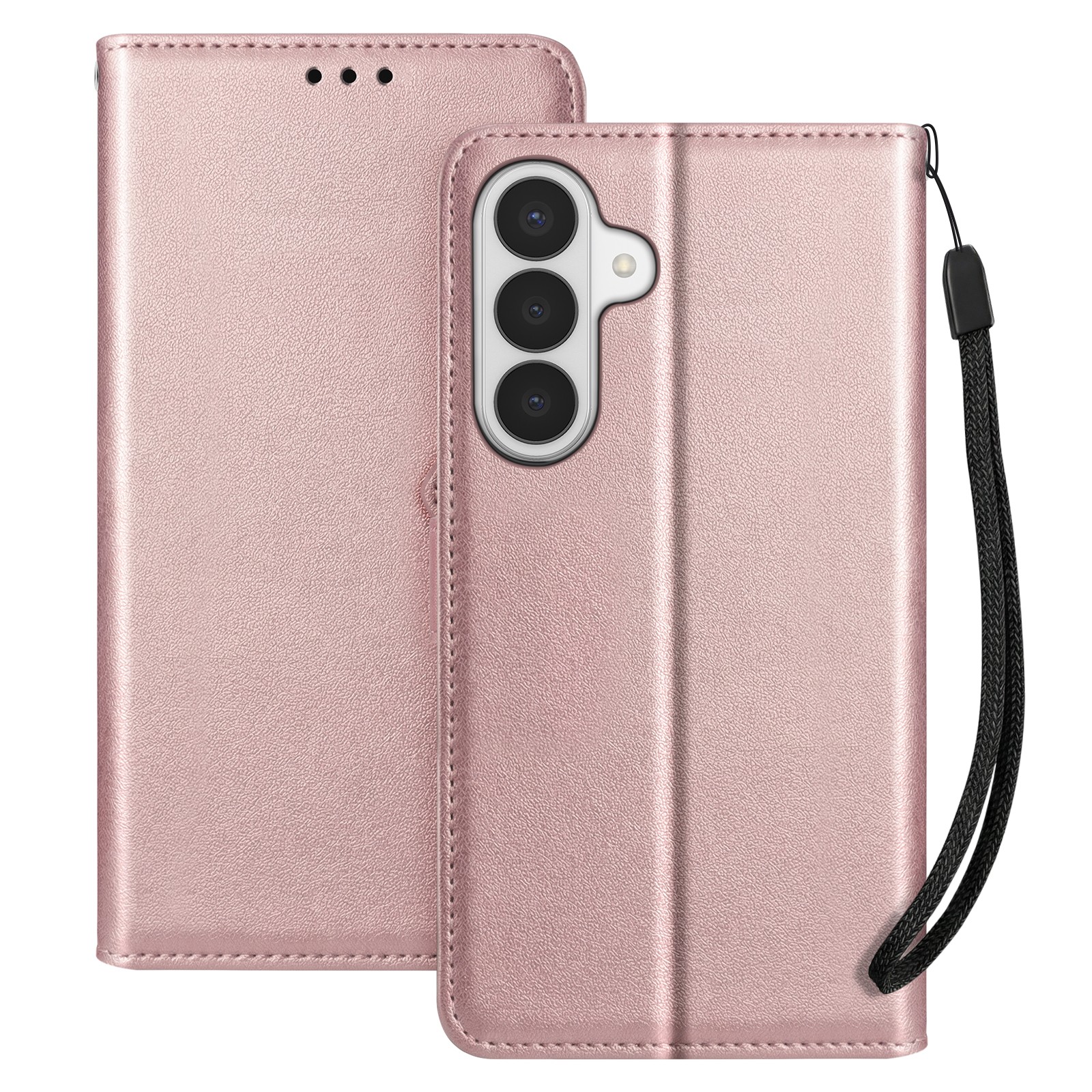 Étui portefeuille Rose Champagne pour Galaxy S26 Plus Avizar avec clapet à boucle