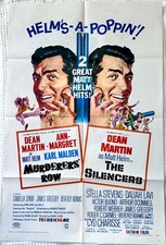 Original '67 MURDERERS’ ROW & THE SILENCERS Dean Martin 27x41 Movie Poster! WOW!