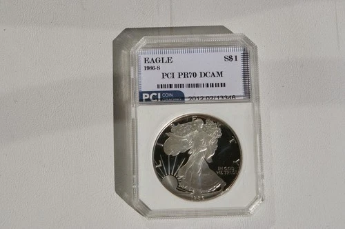 1986-S PR70 PCI DCAM American silver eagle - Fast Shipping