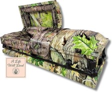 Rest In Power Camo Casket - Premium Steel Green Camouflage