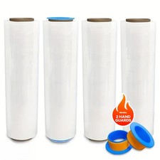 18" x 3750' 80 Gauge 10 Rolls Pallet Wrap Stretch Film Hand Shrink Wrap 3750FT