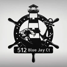 Personalized Lighthouse Metal Sign Custom Home Decor Coastal Beach Lovers Gifts