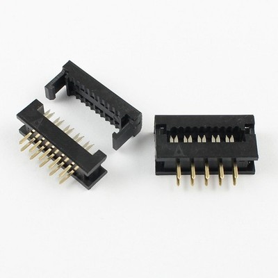 5Pcs 2.54mm Pitch 2x5 Pin 10 Pin Male Header FD IDC Cable Transition Connector *