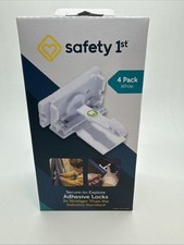 Safety 1st - Secure-to-Explore Adhesive Cabinet Locks Baby Proofing 4 Pack White