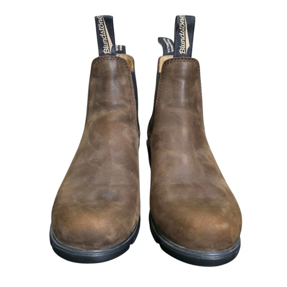 Bota Blundstone 1673 Antigua Cuero Marrón Gamuza Tacón Talla 9 Foto 2 de 4