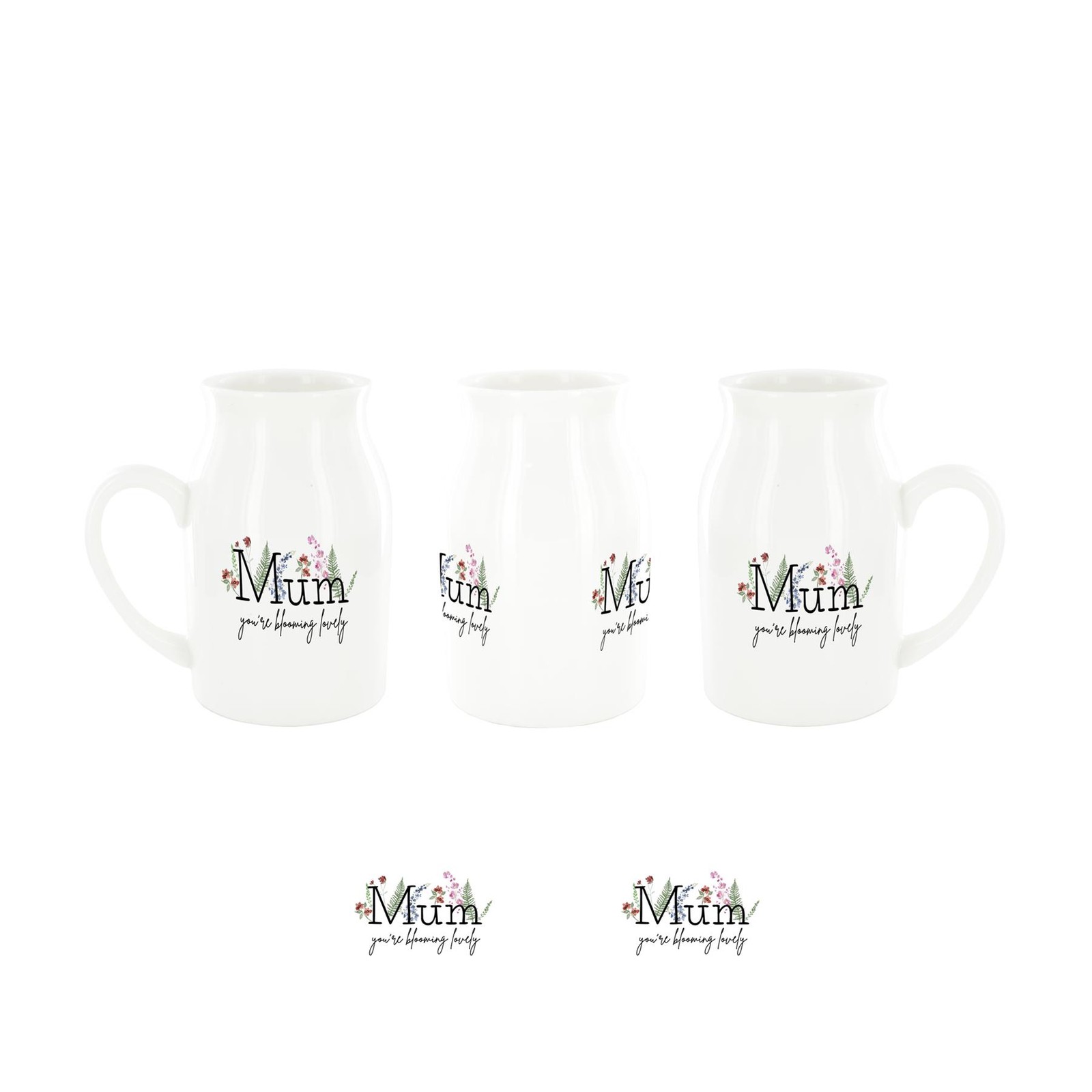 Mum You're Blooming Lovely Wildflowers Floral Giftware Home Ceramic Jug Vase