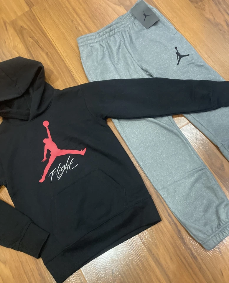 Nike Air Jordan Youth Set Boy's Hoodie PANTS Tracksuit 2pc Size S-8 New - Image 3 of 4