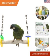 Durable Bird Swing with Pumice Perch - Ideal for All Small  Large Birds