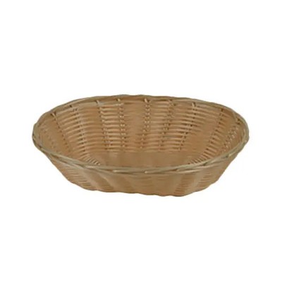 Thunder Group 9-1/4''x7''x2-1/4'' Natural Tan Plastic Woven Stackable Basket