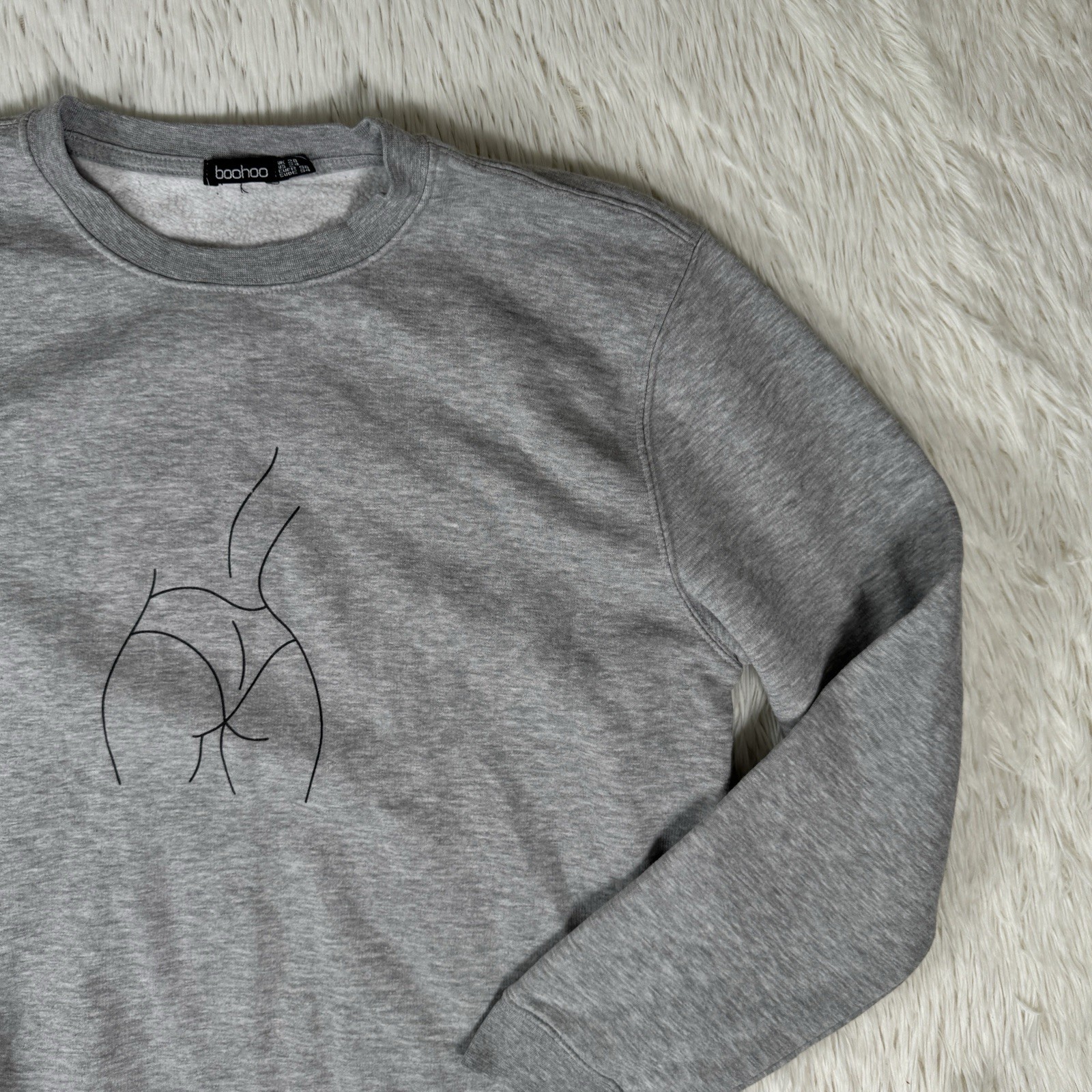 BOOHOO Gray Long Sleeve Crew Neck Graphic Sweatshirt Men's 24 US Large