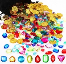 430 Pieces Pirate Party Decorations Pirate Treasure Jewels and Pirate Gold Fake