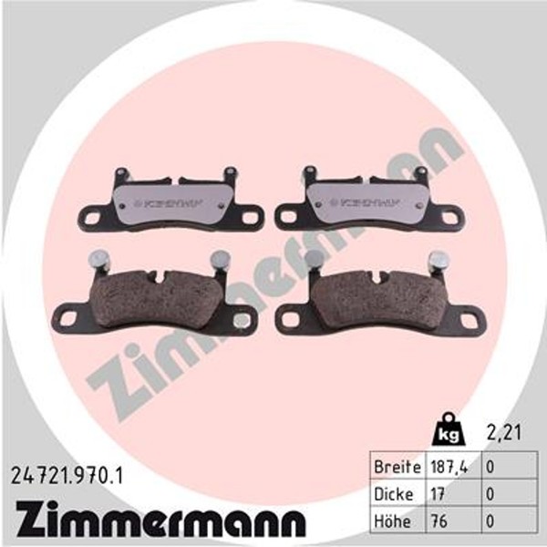 Bremsbelagsatz Scheibenbremse Rd:Z Zimmermann 24721.970.1 FüR 92A 991 Touareg Vw-image
