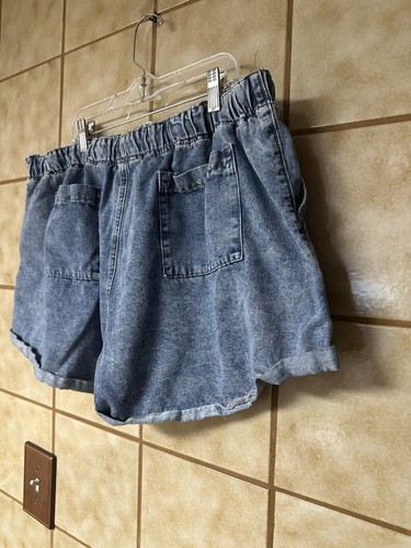 Pantaloncini denim larghi Shein Curve donna più retrò vintage ispirazione Y2K, taglia 22 - Foto 9 di 10