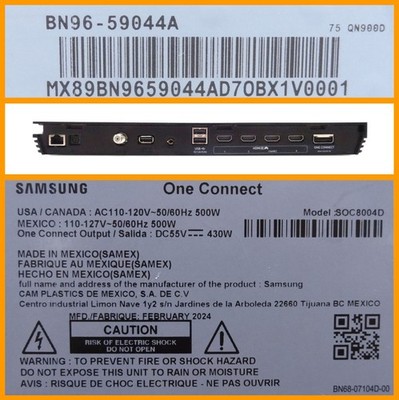 Samsung QN75QN900DFXZA One Connect BN96-59044A - TESTED - NO CORDS