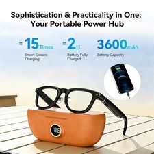 AI Smart Glasses 4K Camera Video Recording Dual Anti-Shake LED Battery Display 