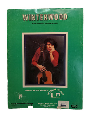 Winterwood Sheet Music Piano Voice Guitar Don McLean 70s Alternative Indy    F5U