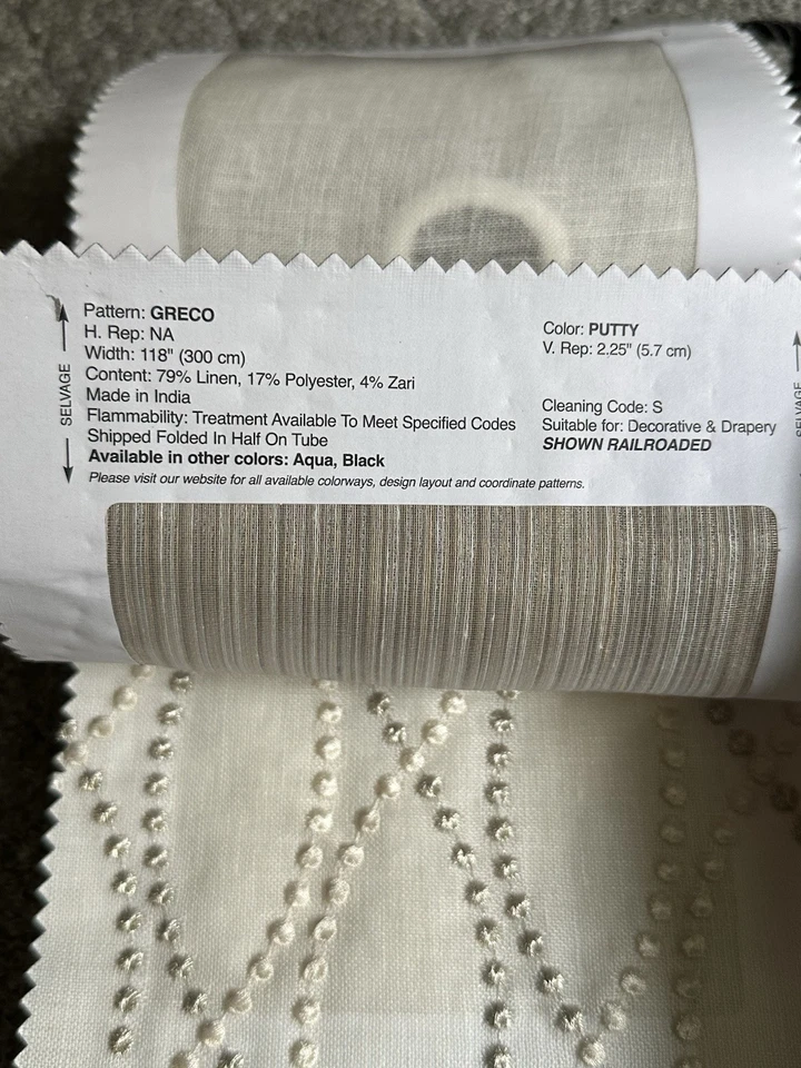 Allure Fabrics Sample Swatch Book Zen Sheers Textured Patterns Cream Crafts  - Image 3 of 4