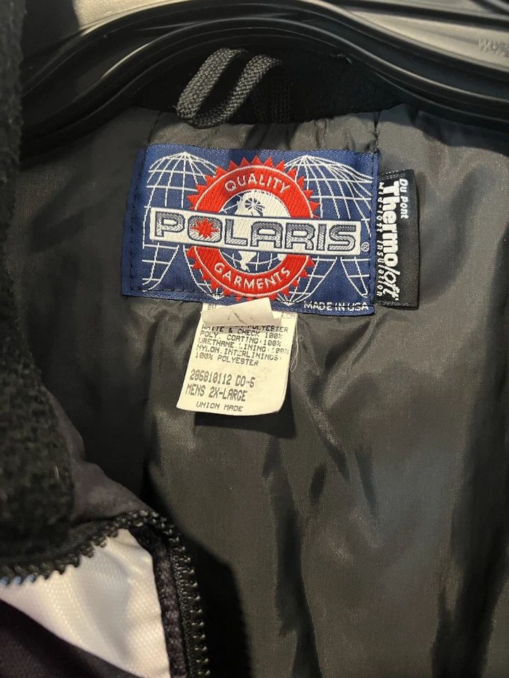 VINTAGE POLARIS INDY RACING SNOWMOBILE JACKET , MENS 2X- LARGE, THERMOLOFT. - Image 3 of 4