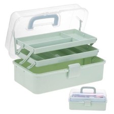 Tackle Box, Craft Organizers and Storage 3-Layer Portable Folding Haze Green