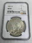 1923 Philadelphia US Peace Dollar Coin $1, 90% Silver, Constitutional