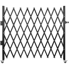 Single Folding Security Gate, 7 ft H x 7 ft W Folding Door Gate, Steel Accordion