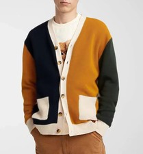 Spring and Autumn New Arrivals Men Knitting Cardigan Sweater Youth Tide Contrast