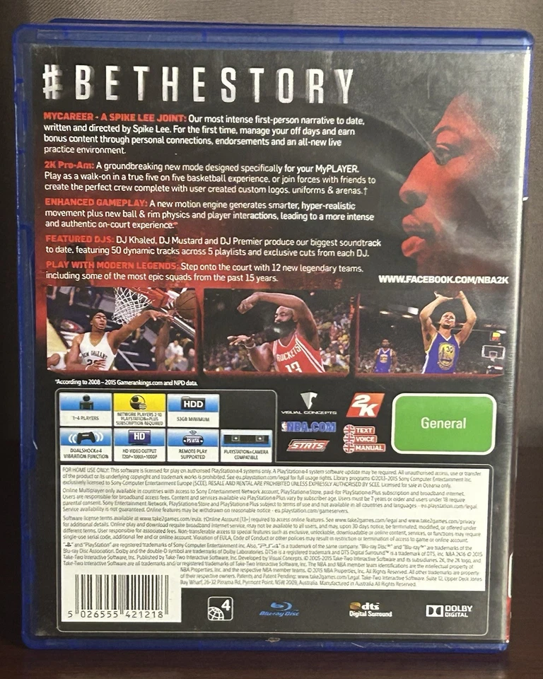 NBA 2K16 Featuring A Spike Lee Joint PS4 Game w/Manual - As New - Tested - - Image 3 of 4