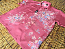 Vintage Kimono Remake Aloha Shirt XL Silk Handmade Japan Haori Fabric 749 NEW