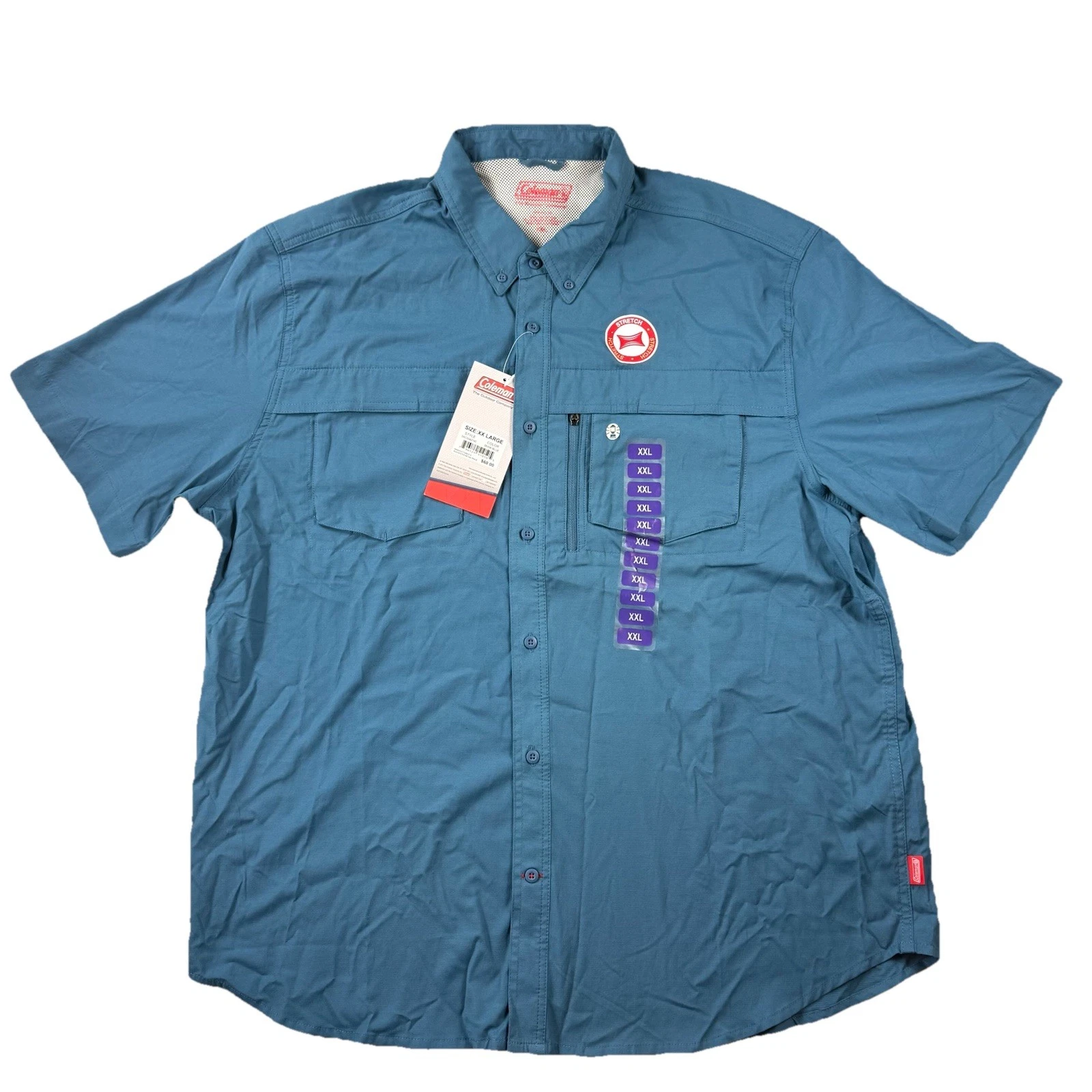 Coleman Outdoor Shirt Men XXL Dusk Blue Fishing Hiking NWT UPF 30