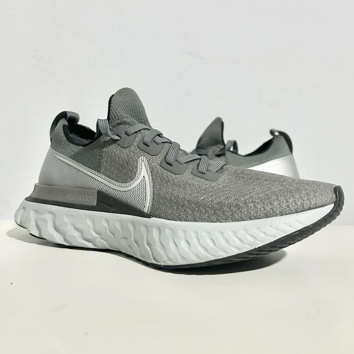Nike React Infinity Run Flyknit Black Metallic Silver for Sale