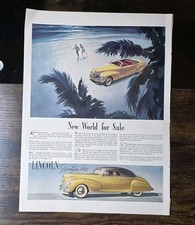 1941 Lincoln Zephyr Vintage Ad Print V-12 Yellow 2 Door Luxury Sedan 10.5x14 1941 Lincoln Zephyr Vintage Ad Print V-12 Yellow 2 Door Luxury Sedan 10.5x14