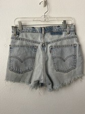 Vintage 90's Levi's Orange Tab Cut Off Raw Hem Denim Jean Shorts Size 28