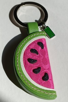 Vintage Coach Watermelon Pink Keychain Fruit Slice Purse Bag Charm Key Fob Rare