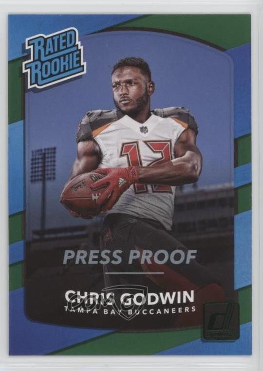 2017 Panini Donruss Rated Rookie Press Proof Green Chris Godwin #305 nd3