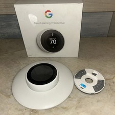 Google Nest Learning Termostato Modelo A0013 Blanco Usado Con Base Arañazos