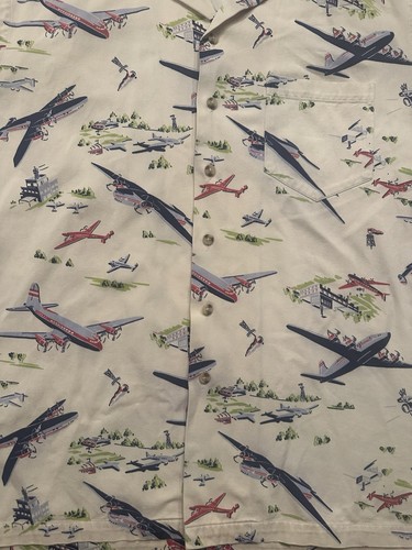 Vintage POLO RALPH LAUREN Button Up Shirt Size XL Airplane Aviator Pilot Flight - Picture 2 of 4