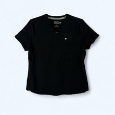 FANATICS SCRUB TOP WOMENS SIZE LARGE BLACK V-NECK ONE POCKET